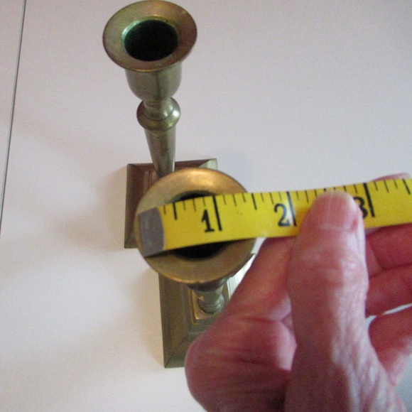 Pair Rostand Antique Brass Candlestick Holders - Picture 8 of 12